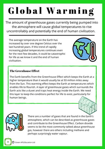 short article on global warming for class 9