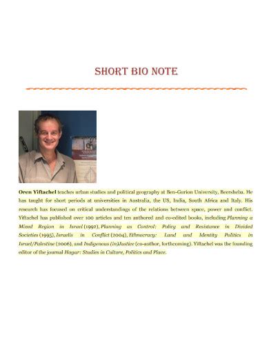 short bio note example for students