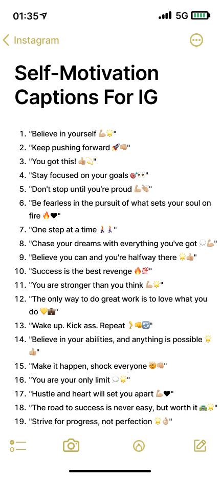 short caption for self motivation