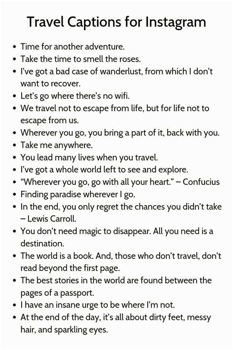 short captions for instagram post travel