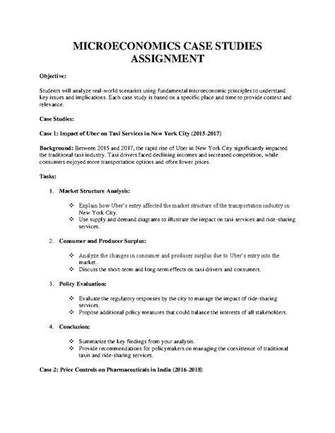 Short Case Studies In Microeconomics
