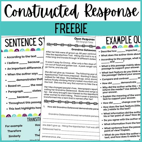 Short Constructed Response Examples
