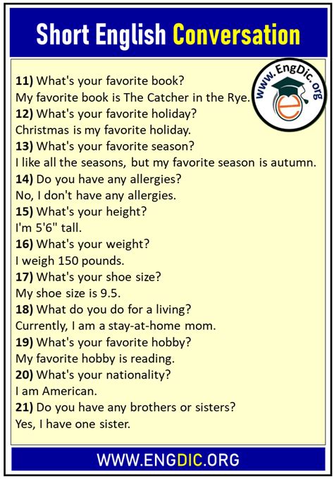 short conversation examples for students