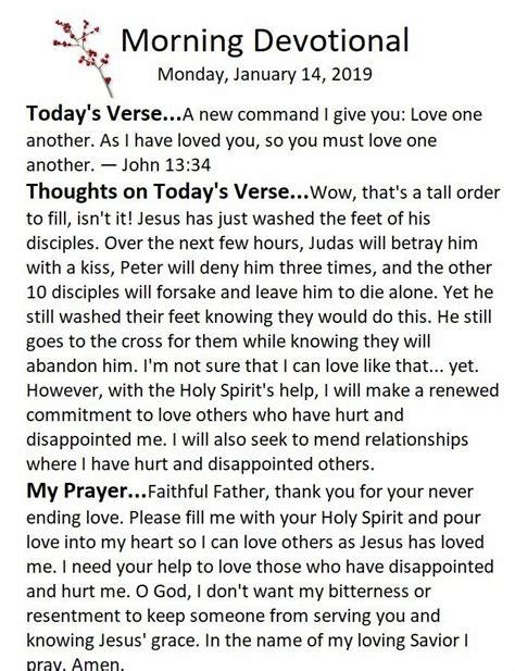 short daily devotional for the word for today