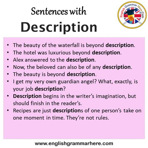 short description meaning in english with example