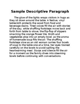short descriptive paragraph examples pdf with answers