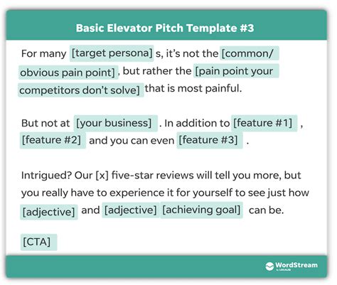 short elevator pitch examples