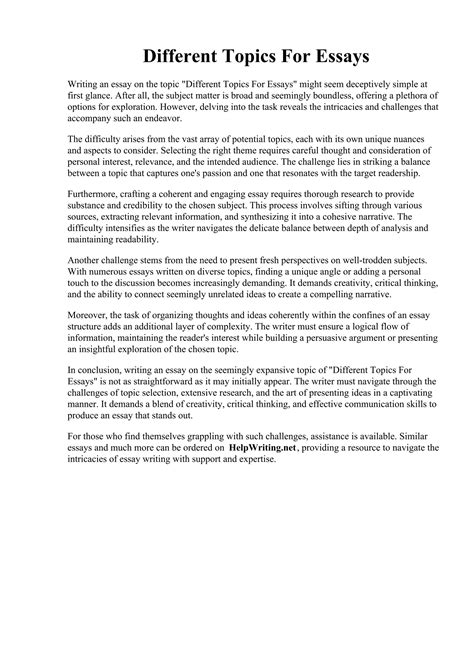 short essays on different topics
