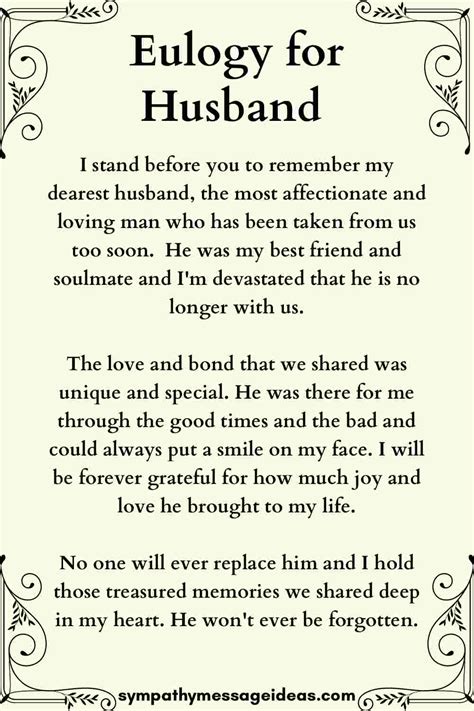 short eulogy examples for husband
