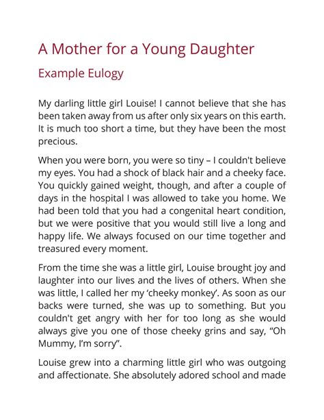 short eulogy examples for son