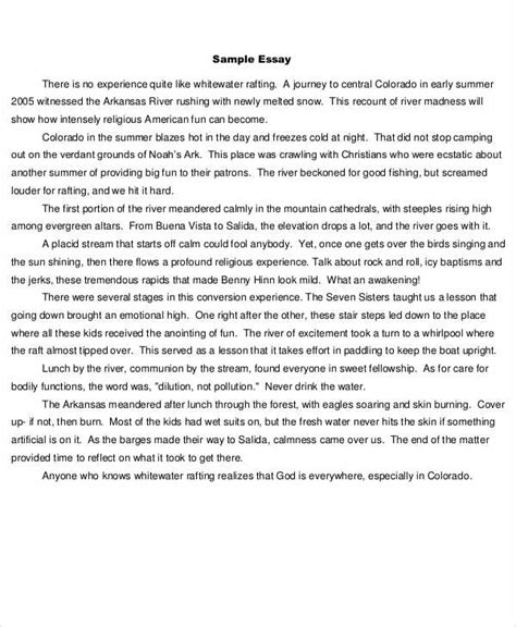 Short Example Of An Essay