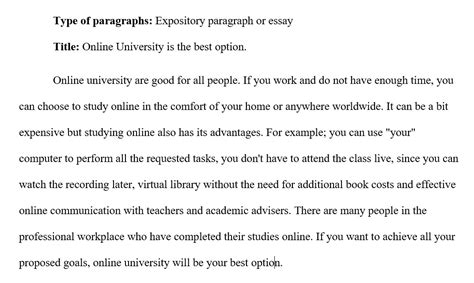 short example of expository paragraph