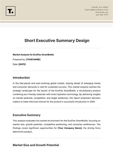 short executive summary example doc