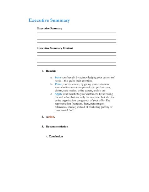 short executive summary template