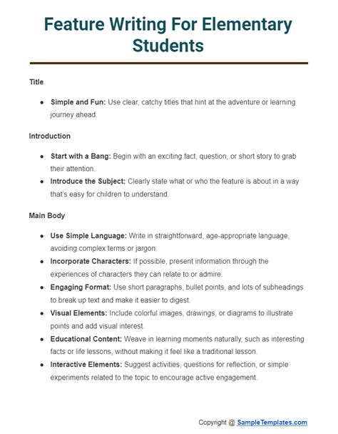 short feature writing examples for students pdf