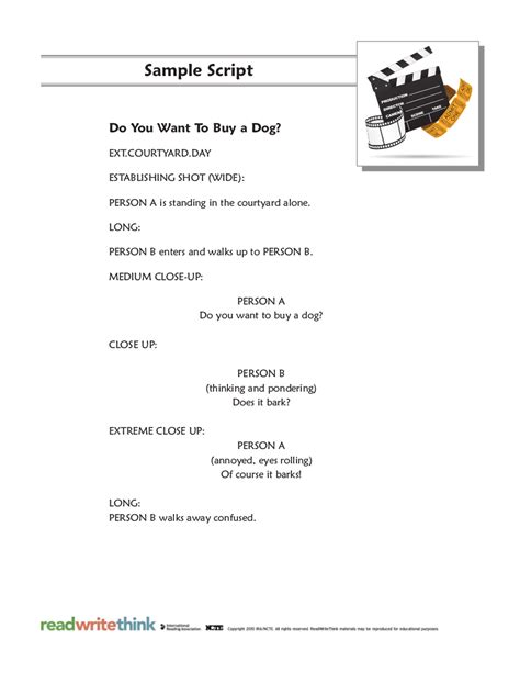 short film script example for students