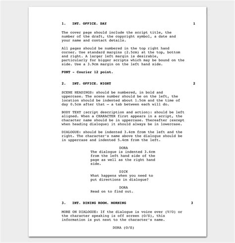 short film script writing format example