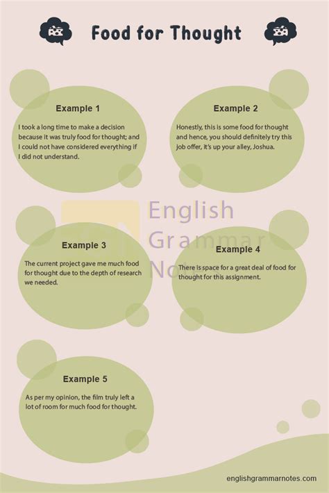 short food for thought examples with meaning