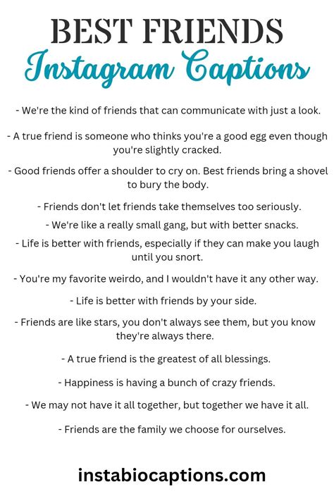 short friendship bonding captions for instagram