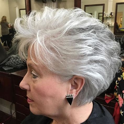 short hairstyles for women over 50 grey hair