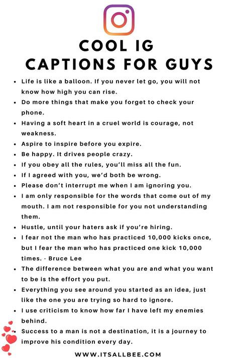 short hard instagram captions for guys one word