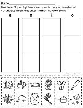 Short I In Initial Posotion Cut And Paste Printables
