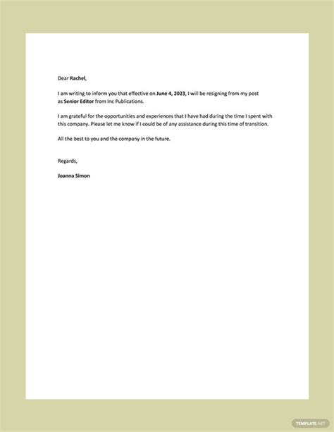 short letter format in word
