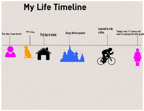 short life timeline examples for students