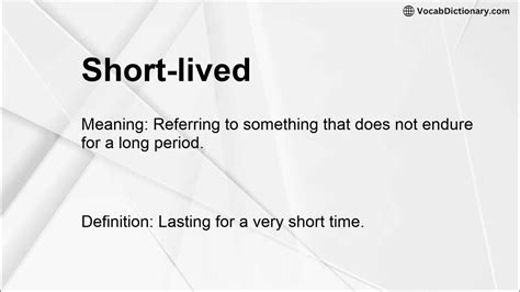 Short Lived Meaning In Urdu