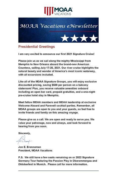 short message from the president examples