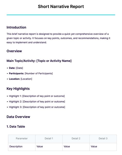 short narrative report introduction example