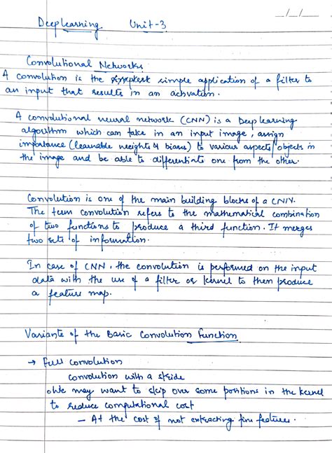 short note deep learning