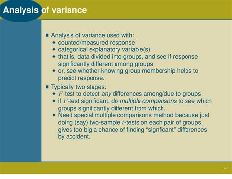 short note on analysis of variance