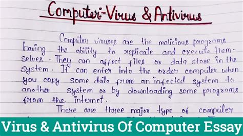 short note on computer virus and antivirus