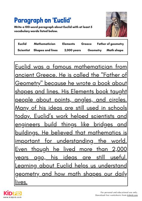 short note on euclid 100 words
