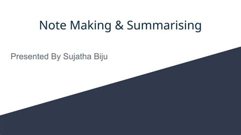 short note on summarising