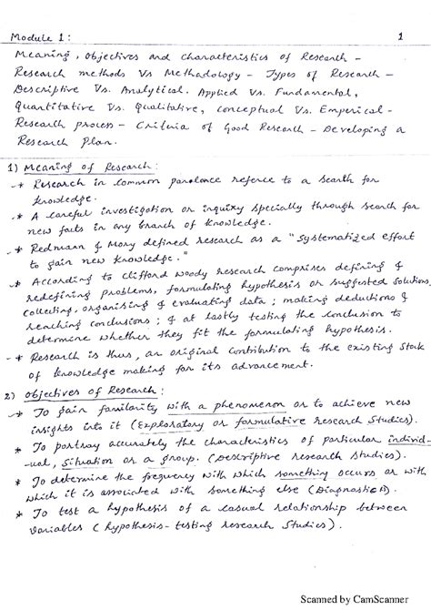 short notes on research methodology