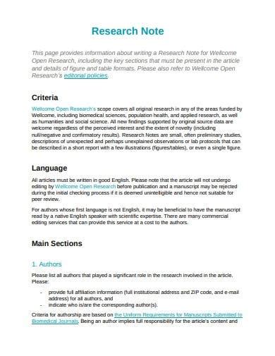 short notes on research process