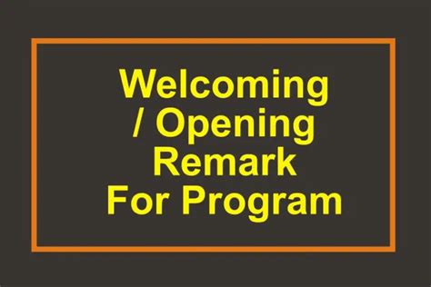short opening remarks for a program sample in school