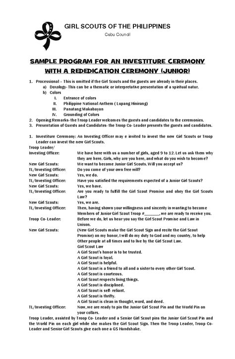 short opening remarks for scouting program tagalog sample