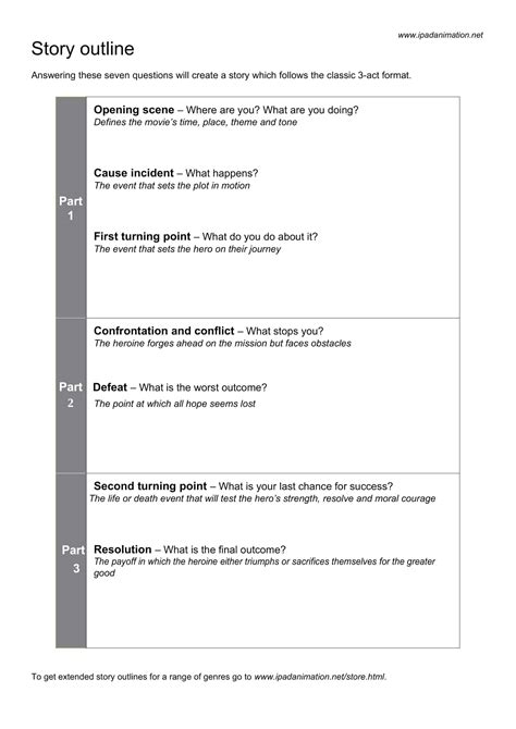 short outline story writing examples pdf