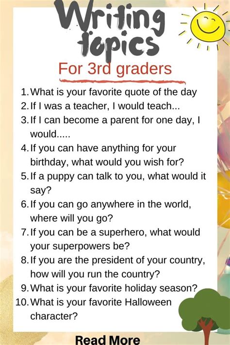 short paragraph topics for class 3 in english