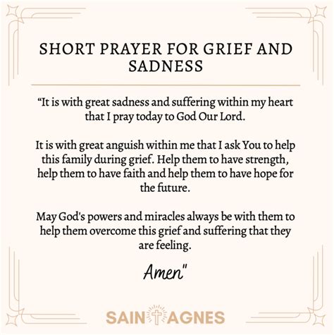 short prayers to help with grief