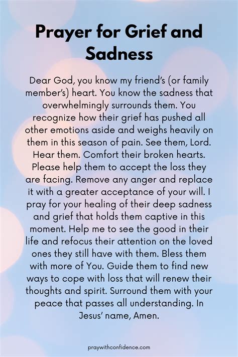 short prayers to help with sadness