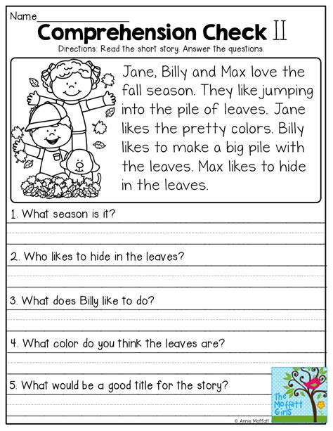short reading passages with questions for 3rd grade