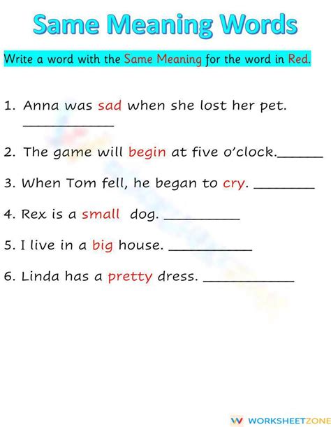 short same meaning words