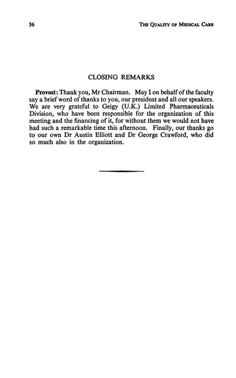short sample closing remarks for a program pdf