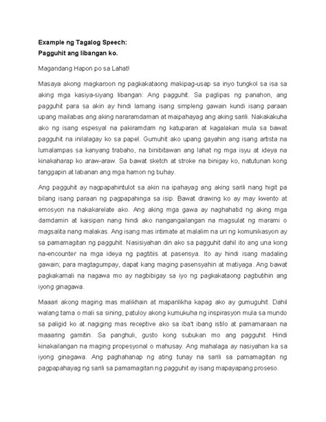 short slurred speech in tagalog example
