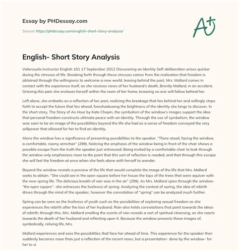 short story analysis introduction example