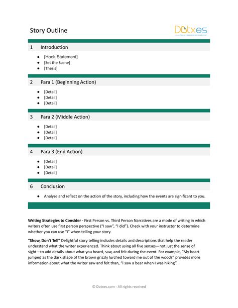 short story outline example pdf